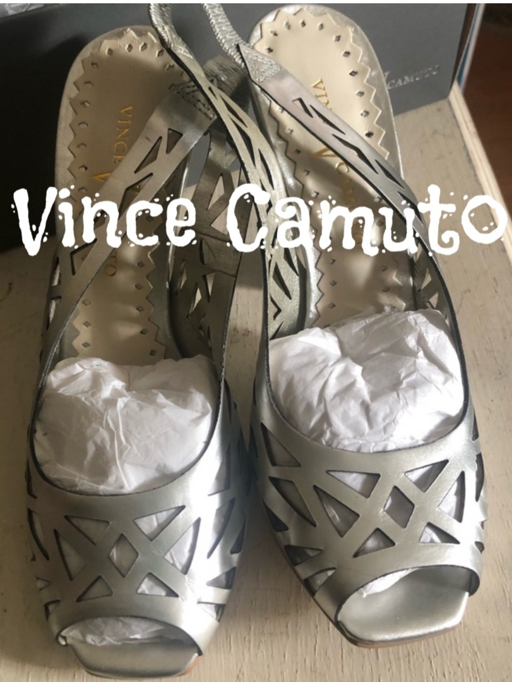 Gray Sling-Back Heels by VINCE CAMUTO